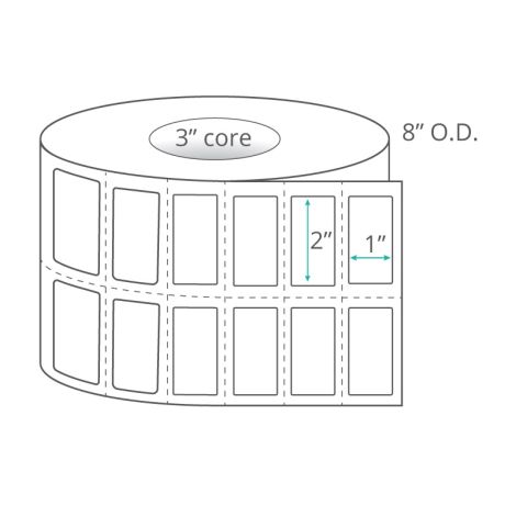 2" x 1" (2-Across) Thermal Transfer Labels - Perforated