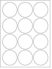 2.5" Diameter 12UP Opaque Blockout Circle Labels