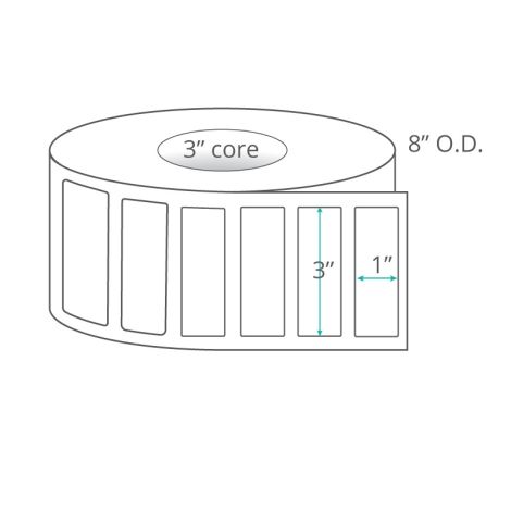 3" x 1" Thermal Transfer Labels - NonPerforated