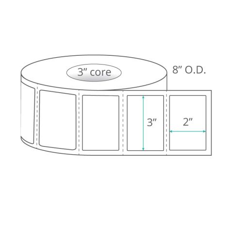 3" x 2" Thermal Transfer Labels - Perforated 