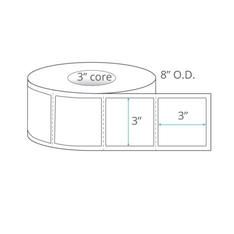 3" x 3" Thermal Transfer Labels - Perforated