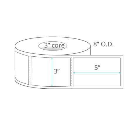 3" x 5" Direct Thermal Labels - Perforated