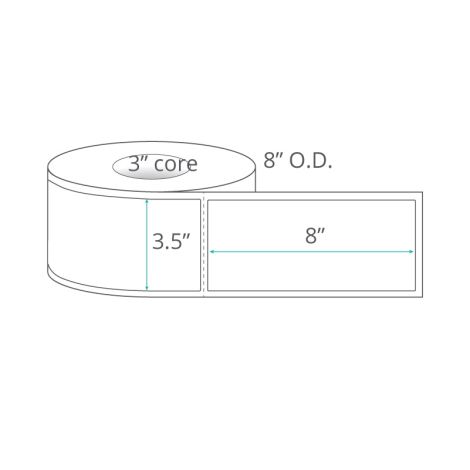 3.5" x 8" Thermal Transfer Labels - Perforated