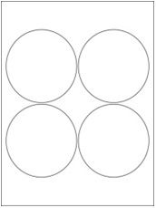 3.93" Diameter 4UP Clear Matte Inkjet Circle Labels