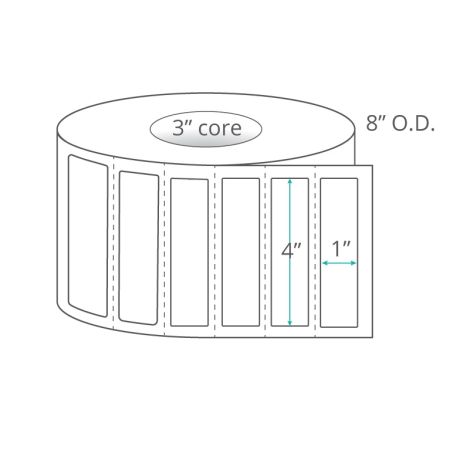 4" x 1" Thermal Transfer Labels - Perforated