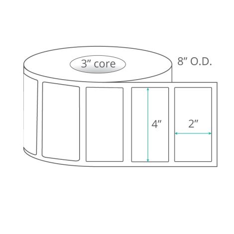 4" x 2" Thermal Transfer Labels - NonPerforated