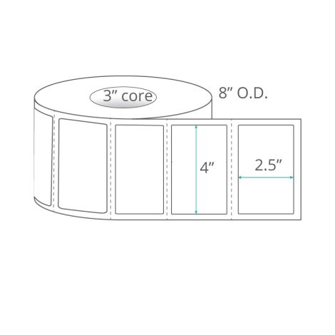 4" x 2.5" Thermal Transfer Labels - Perforated