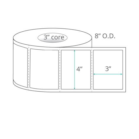 4" x 3" Direct Thermal Labels - Perforated