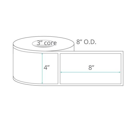 4" x 8" Thermal Transfer Labels - NonPerforated