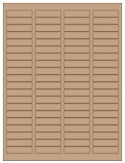 1.75" x 0.5" 80UP Brown Kraft Laser/Inkjet Labels