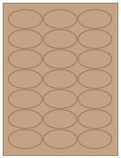 2.5" x 1.375" 21UP Brown Kraft Laser/Inkjet Labels