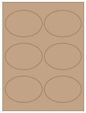 3.875" x 2.6875" 6UP Brown Kraft Laser/Inkjet Labels