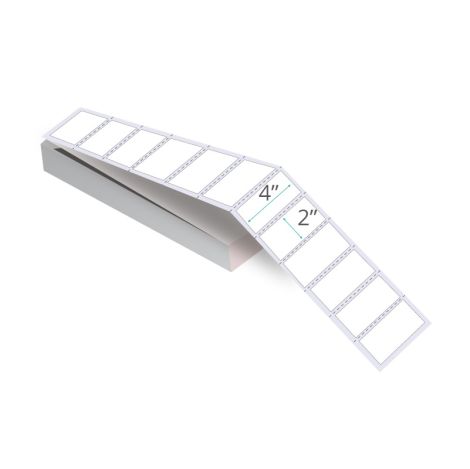 4" x 2" Direct Thermal Labels - Fanfolded