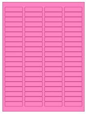 1.75" x 0.5" 80UP Fluorescent Pink Laser Labels