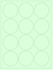 2.5" Diameter 12UP Pastel Green Circle Labels