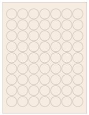 1" Diameter 63UP Pastel Tan Circle Labels