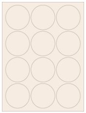 2.5" Diameter 12UP Pastel Tan Circle Labels