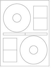 4.64" Diameter 2UP Premium Bright White Laser/Inkjet CD/DVD Labels