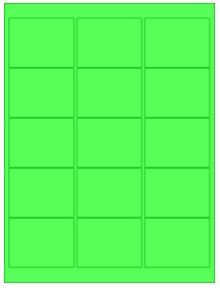 2.6875" x 2" 15UP Fluorescent Green Laser Labels