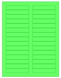 3.4375" x 0.667" 30UP Fluorescent Green Laser Labels