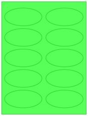 3.75" x 1.75" 10UP Fluorescent Green Oval Labels