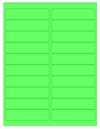 4" x 1" 20UP Fluorescent Green Laser Labels