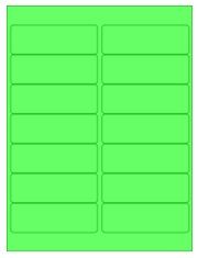 4" x 1.33" 14UP Fluorescent Green Laser Labels