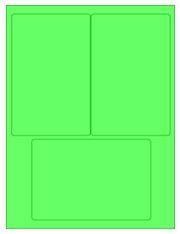 4" x 6" 3UP Fluorescent Green Laser Labels