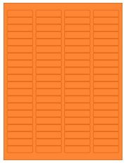 1.75" x 0.5" 80UP Fluorescent Orange Laser Labels