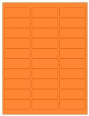 2.625" x 1" 30UP Fluorescent Orange Laser Labels