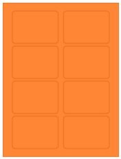 3.375" x 2.33" 8UP Fluorescent Orange Laser Labels