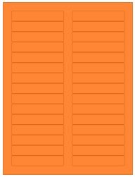 3.4375" x 0.667" 30UP Fluorescent Orange Laser Labels