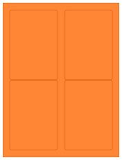 3.5" x 5" 4UP Fluorescent Orange Laser Labels