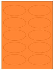 3.75" x 1.75" 10UP Fluorescent Orange Oval Labels