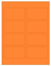 3.75" x 2" 8UP Fluorescent Orange Laser Labels