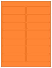 4" x 1.33" 14UP Fluorescent Orange Laser Labels