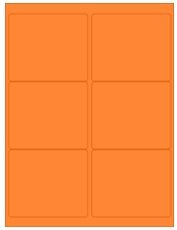 4" x 3.33" 6UP Fluorescent Orange Laser Labels