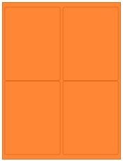 4" x 5" 4UP Fluorescent Orange Laser Labels