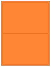 8.4375" x 5.4531" 2UP Fluorescent Orange Laser Labels