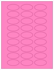 2" x 1" 27UP Fluorescent Pink Oval Labels