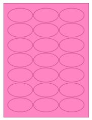 2.5" x 1.375" 21UP Fluorescent Pink Oval Labels
