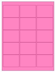 2.6875" x 2" 15UP Fluorescent Pink Laser Labels