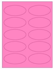 3.75" x 1.75" 10UP Fluorescent Pink Oval Labels