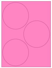 4.5" Diameter 3UP Fluorescent Pink Circle Labels