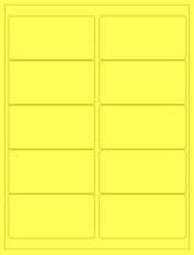 4" x 2" 10UP Fluorescent Yellow Laser Labels