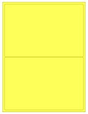8.4375" x 5.4531" 2UP Fluorescent Yellow Laser Labels