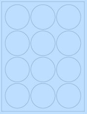 2.5" Diameter 12UP Pastel Blue Circle Labels