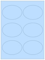 3.875" x 2.6875" 6UP Pastel Blue Oval Labels