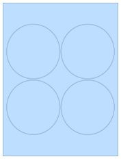 3.9375" Diameter 4UP Pastel Blue Circle Labels