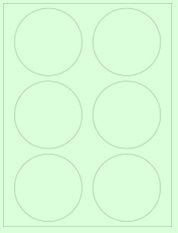 3.33" Diameter 6UP Pastel Green Circle Labels